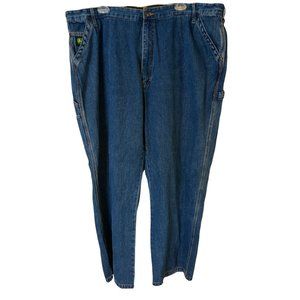 John Deere Carpenter Jeans Mens 46 x 30 Relaxed Wide Leg Blue Work Pants